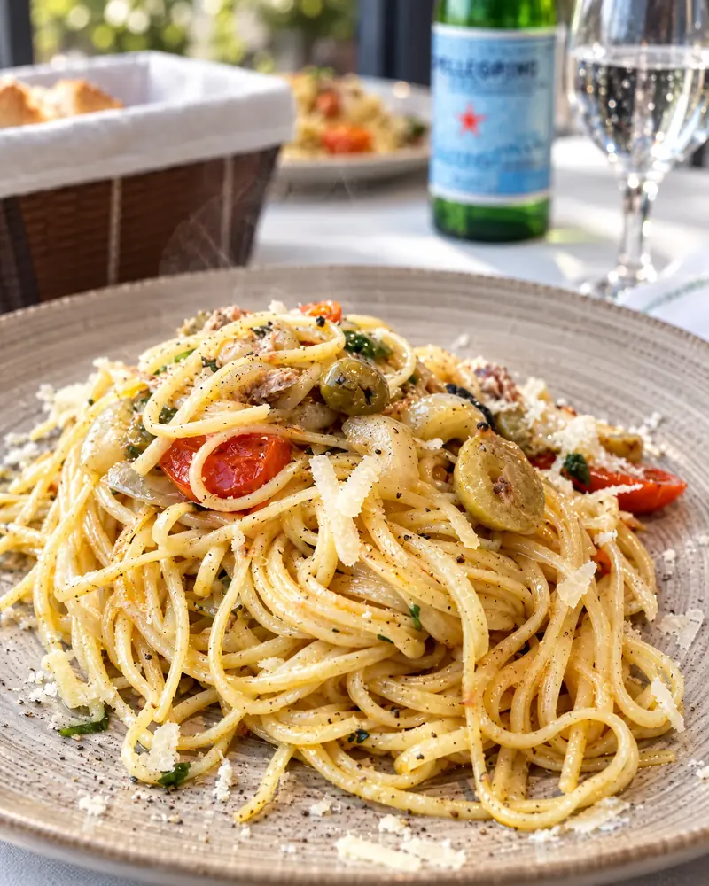 Spaghetti mit Kirschtomaten und Parmesan